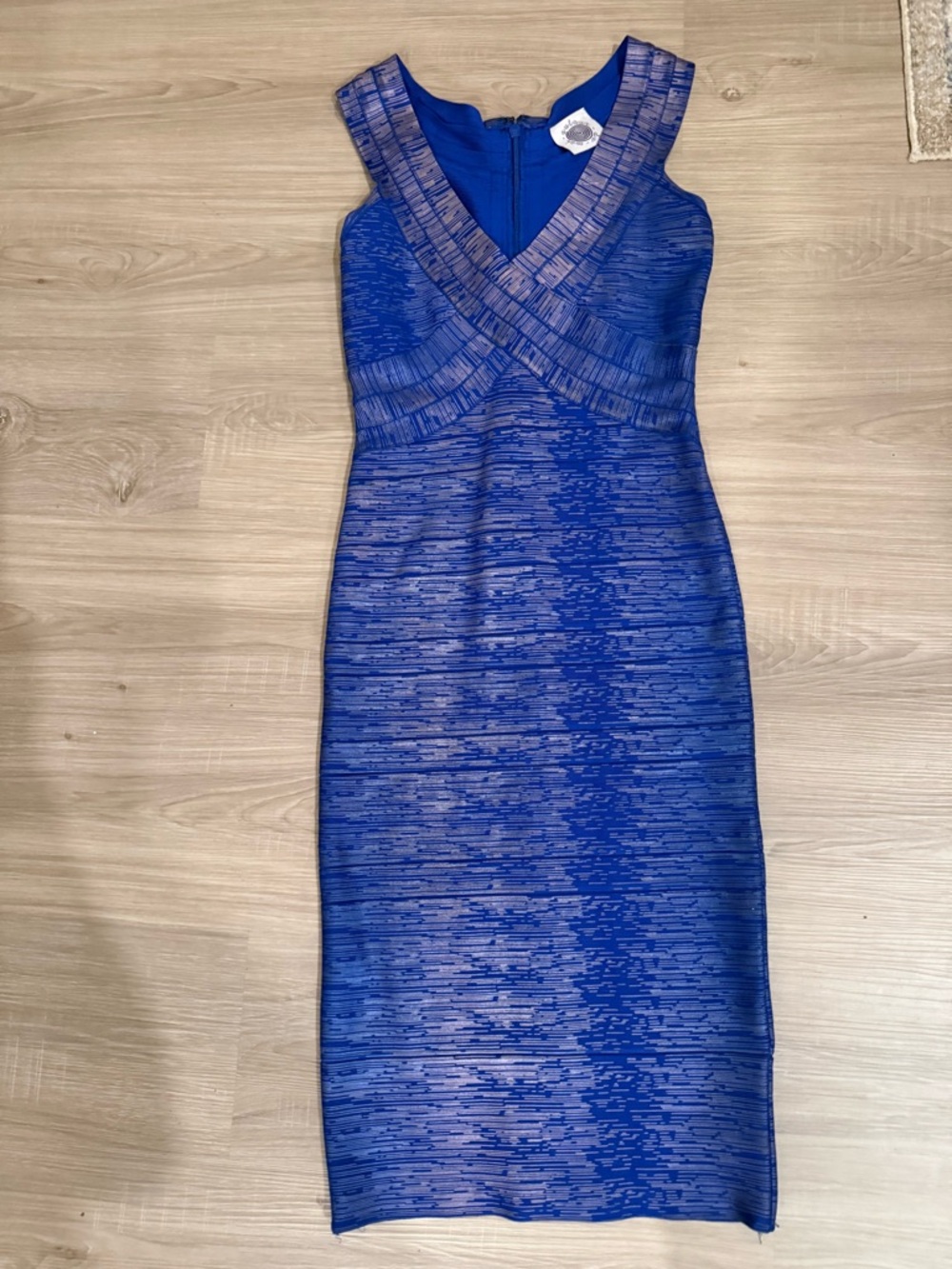 Sleeveless V-Neck Midi Dress in Cobalt Blue